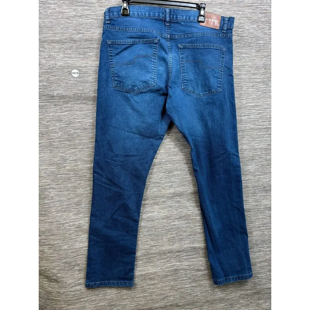 Copper Denim Jeans Mens 38x30 Blue Medium Wash Regular Straight Stretch Pants
